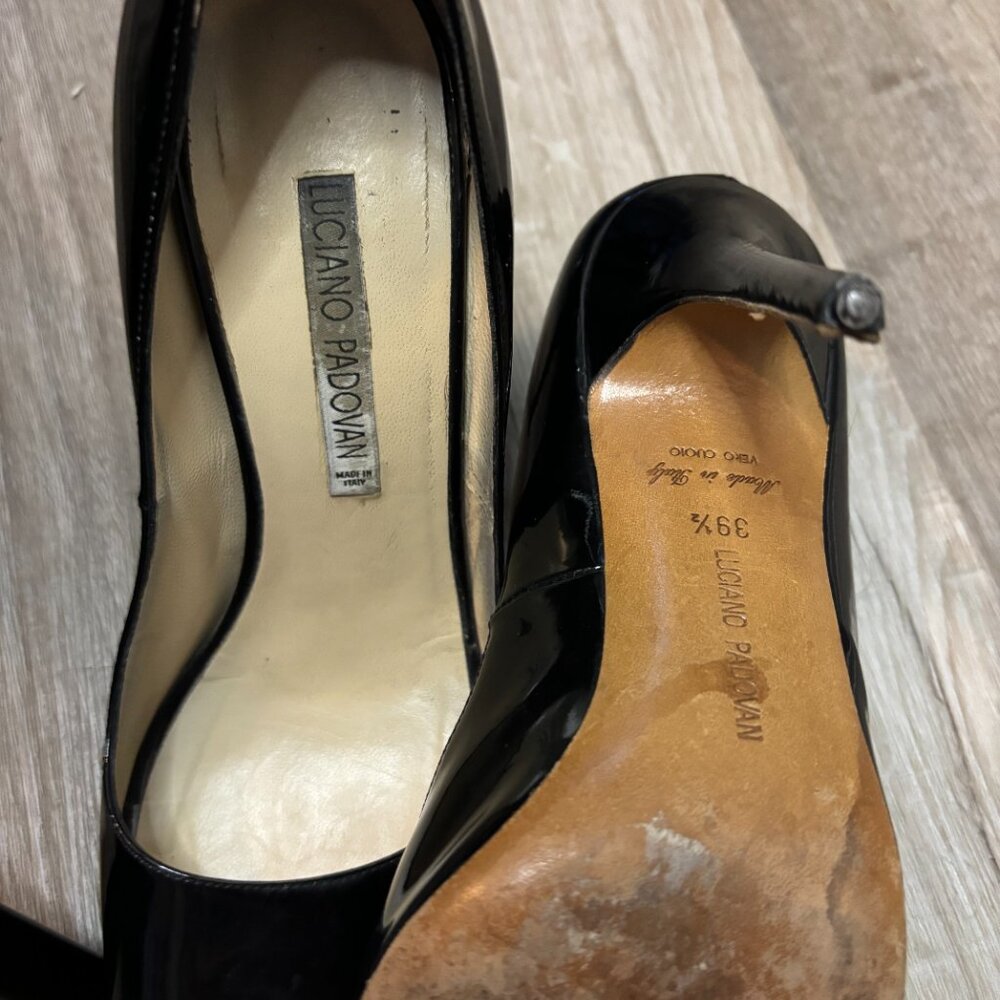 LUCIANO PADOVAN Peep toe Black Heel Shoes - Picture 4 of 5